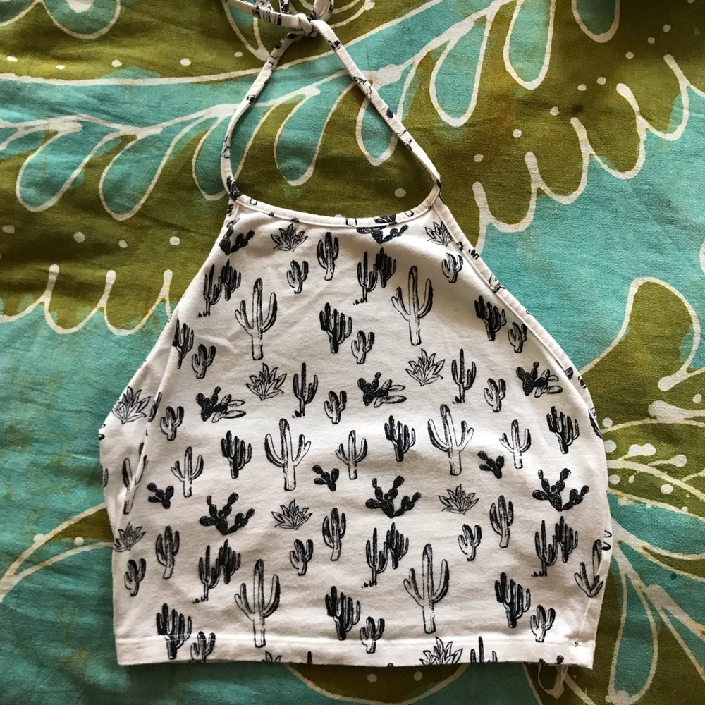 Forever 21 Cactus Halter Crop Top